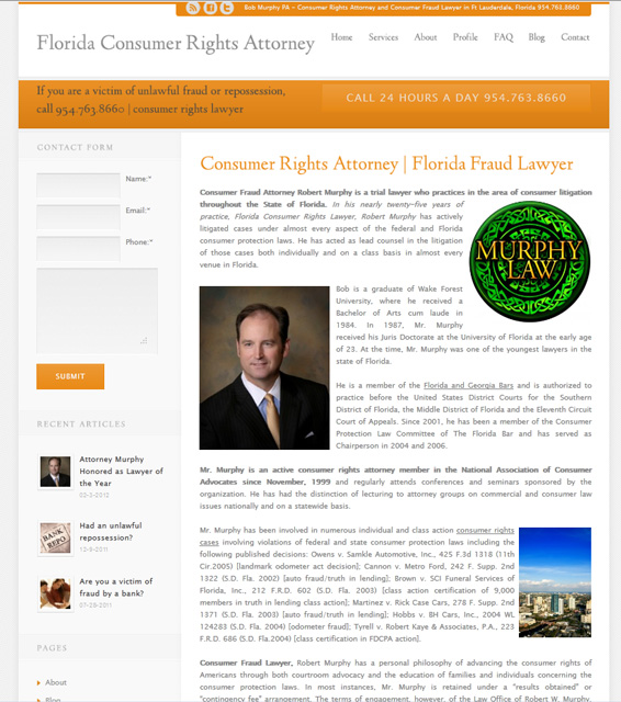 Consumer Rights Attorney Web Design